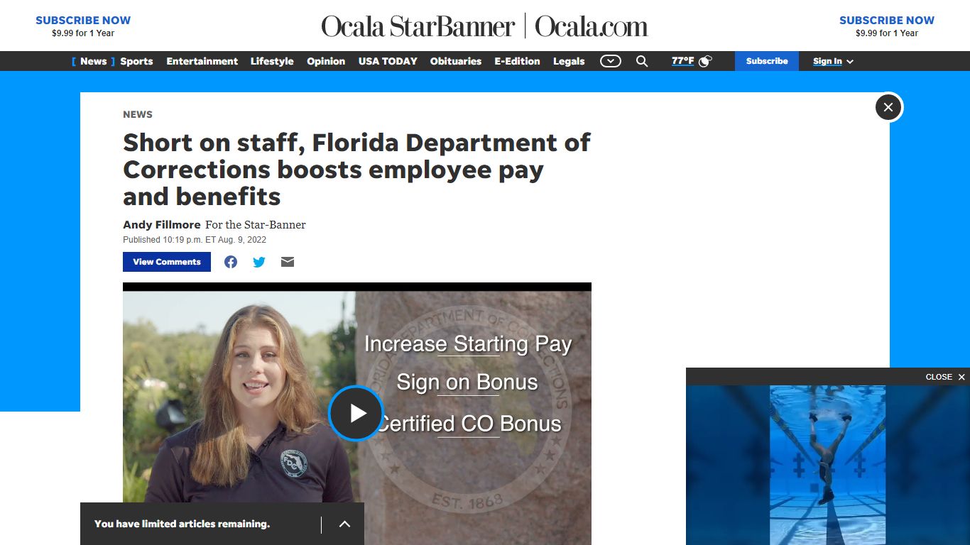 Short on staff, Florida Department of Corrections boosts employee pay ...